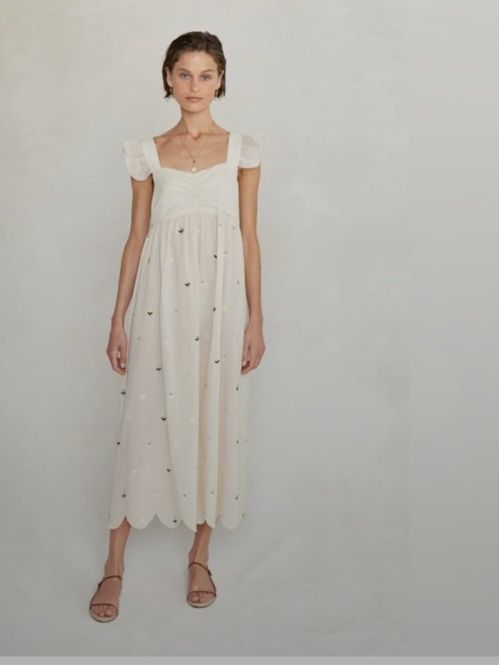 Chan Luu Amelia Dress in Antique White